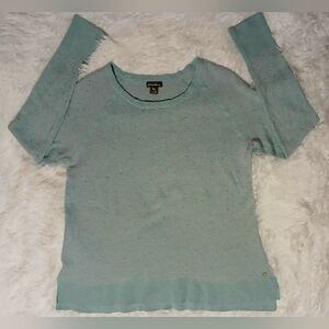 Women's light teal-blue pull-over wool-blend sweater